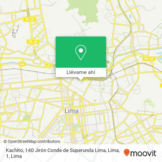 Mapa de Kachito, 140 Jirón Conde de Superunda Lima, Lima, 1