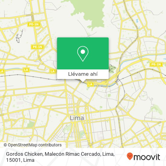 Mapa de Gordos Chicken, Malecón Rímac Cercado, Lima, 15001