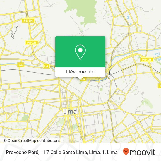 Mapa de Provecho Perú, 117 Calle Santa Lima, Lima, 1