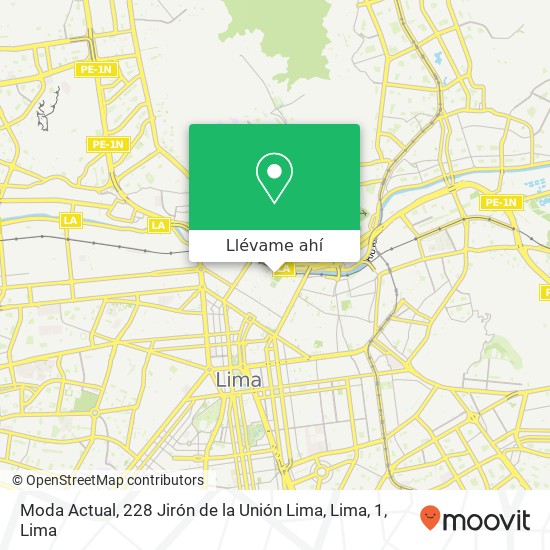 Mapa de Moda Actual, 228 Jirón de la Unión Lima, Lima, 1