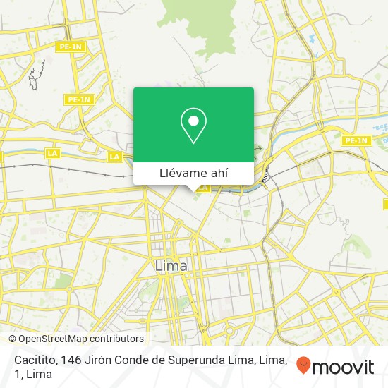 Mapa de Cacitito, 146 Jirón Conde de Superunda Lima, Lima, 1