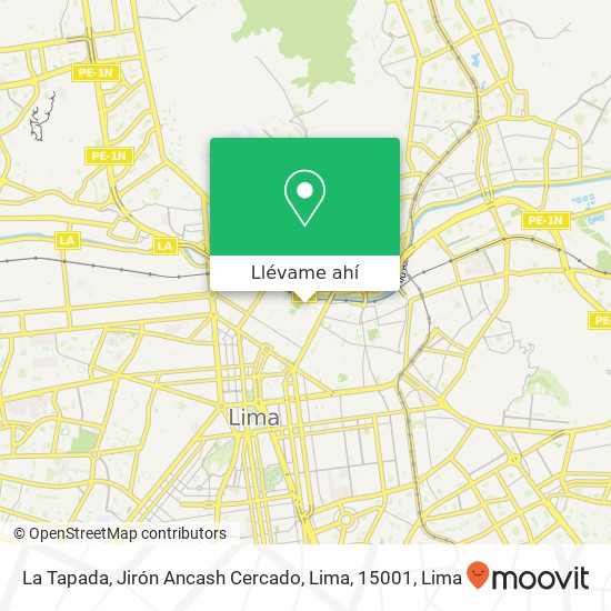Mapa de La Tapada, Jirón Ancash Cercado, Lima, 15001