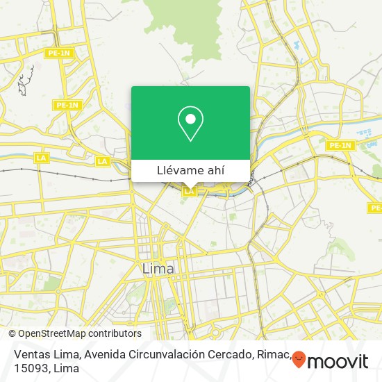 Mapa de Ventas Lima, Avenida Circunvalación Cercado, Rimac, 15093