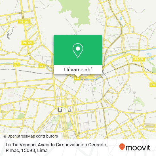 Mapa de La Tia Veneno, Avenida Circunvalación Cercado, Rimac, 15093