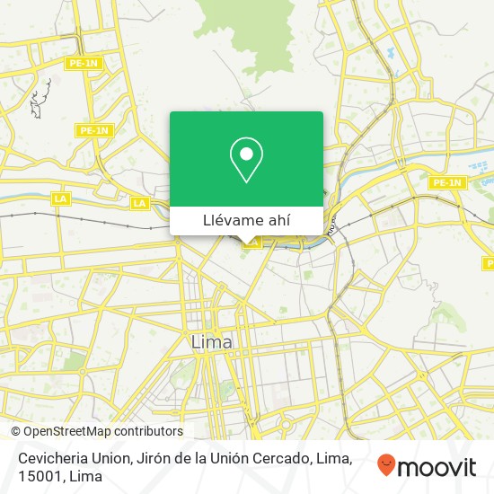 Mapa de Cevicheria Union, Jirón de la Unión Cercado, Lima, 15001