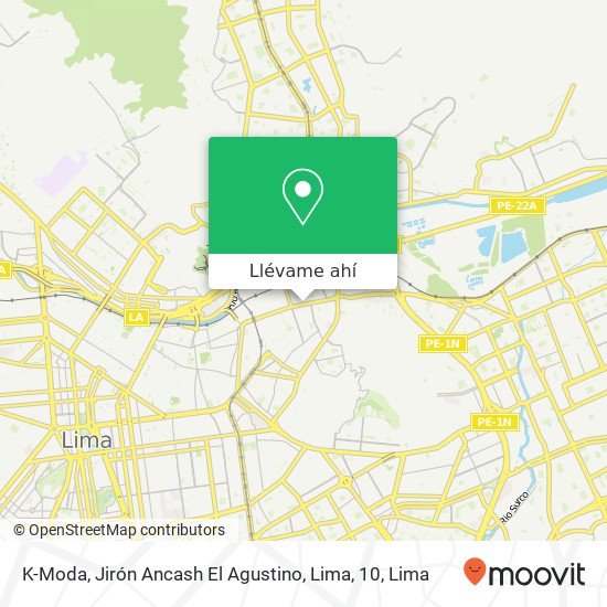 Mapa de K-Moda, Jirón Ancash El Agustino, Lima, 10