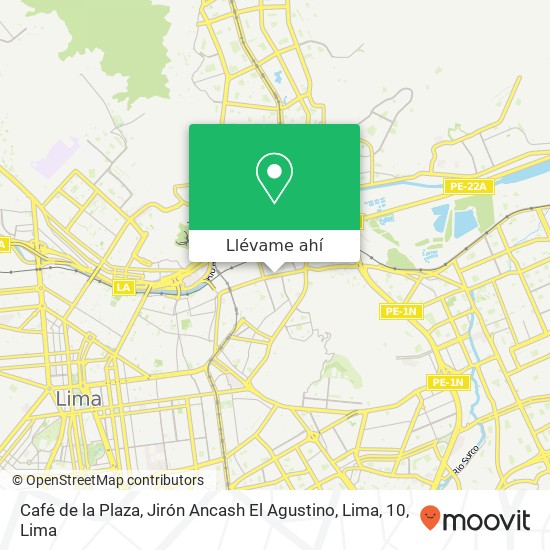 Mapa de Café de la Plaza, Jirón Ancash El Agustino, Lima, 10