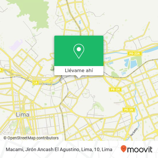 Mapa de Macami, Jirón Ancash El Agustino, Lima, 10