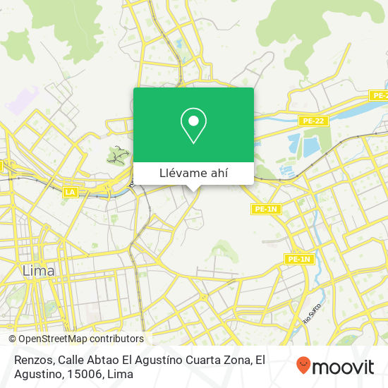 Mapa de Renzos, Calle Abtao El Agustíno Cuarta Zona, El Agustino, 15006