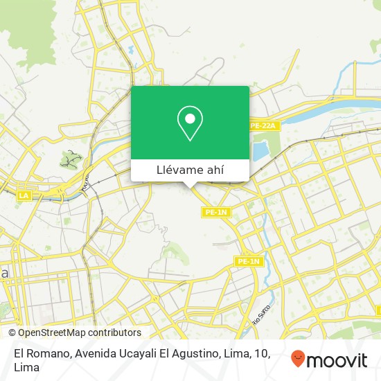 Mapa de El Romano, Avenida Ucayali El Agustino, Lima, 10