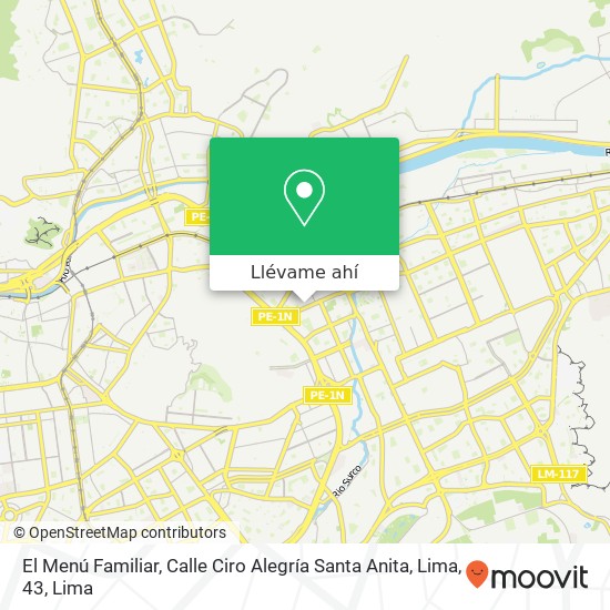 Mapa de El Menú Familiar, Calle Ciro Alegría Santa Anita, Lima, 43