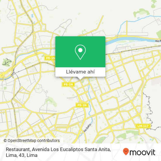 Mapa de Restaurant, Avenida Los Eucaliptos Santa Anita, Lima, 43