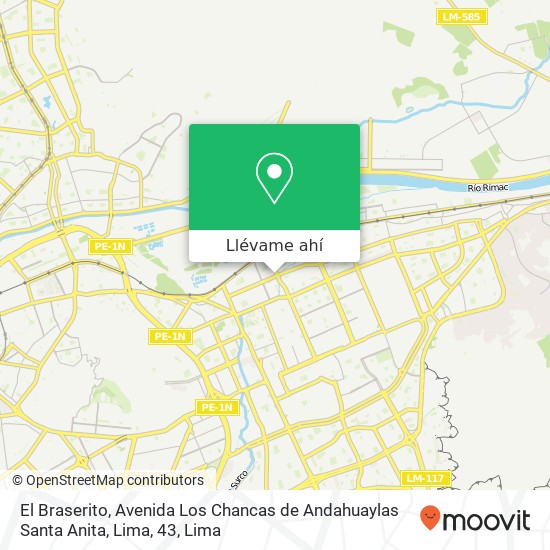 Mapa de El Braserito, Avenida Los Chancas de Andahuaylas Santa Anita, Lima, 43