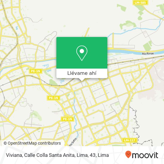 Mapa de Viviana, Calle Colla Santa Anita, Lima, 43