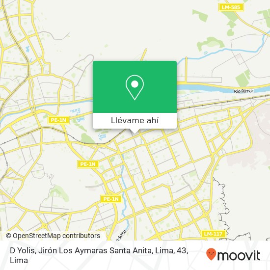 Mapa de D Yolis, Jirón Los Aymaras Santa Anita, Lima, 43