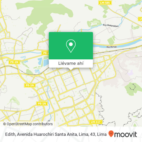 Mapa de Edith, Avenida Huarochiri Santa Anita, Lima, 43