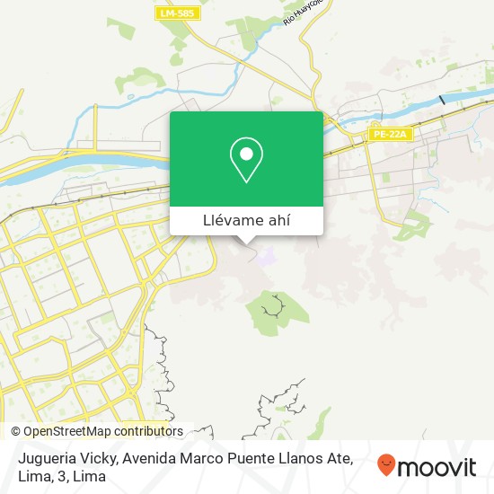 Mapa de Jugueria Vicky, Avenida Marco Puente Llanos Ate, Lima, 3