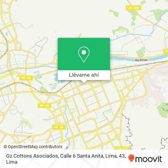 Mapa de Gz Cottons Asociados, Calle 6 Santa Anita, Lima, 43