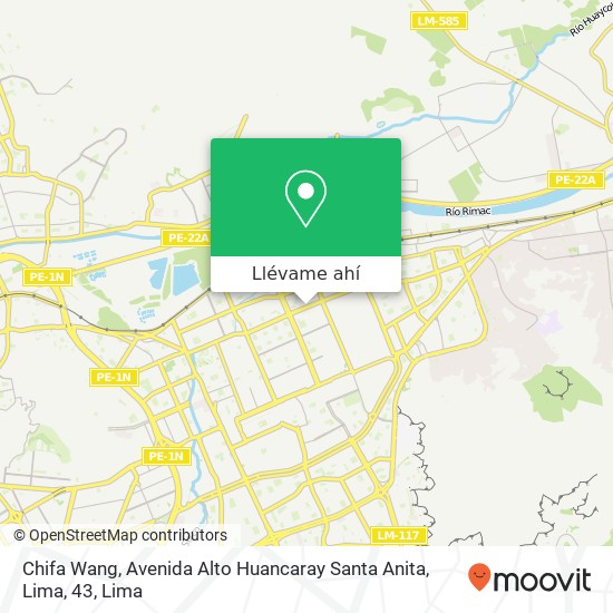 Mapa de Chifa Wang, Avenida Alto Huancaray Santa Anita, Lima, 43