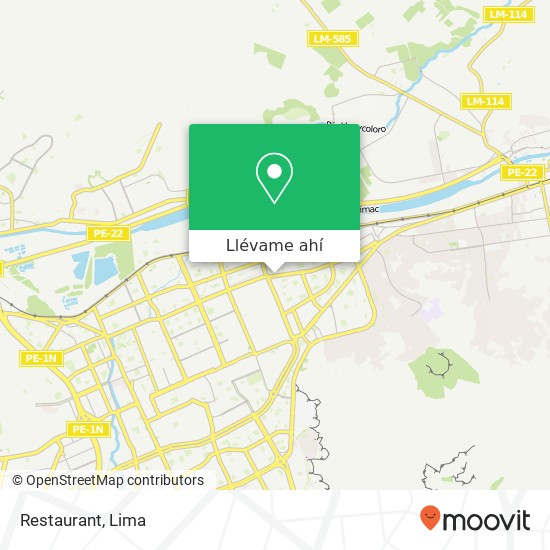 Mapa de Restaurant, Avenida Metropolitana Ate, Lima, 3
