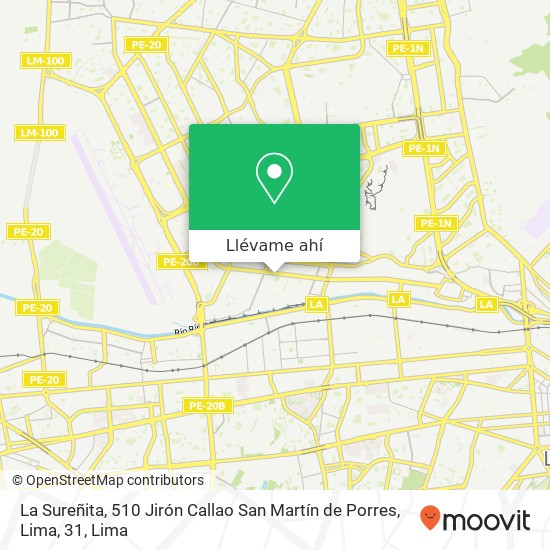 Mapa de La Sureñita, 510 Jirón Callao San Martín de Porres, Lima, 31