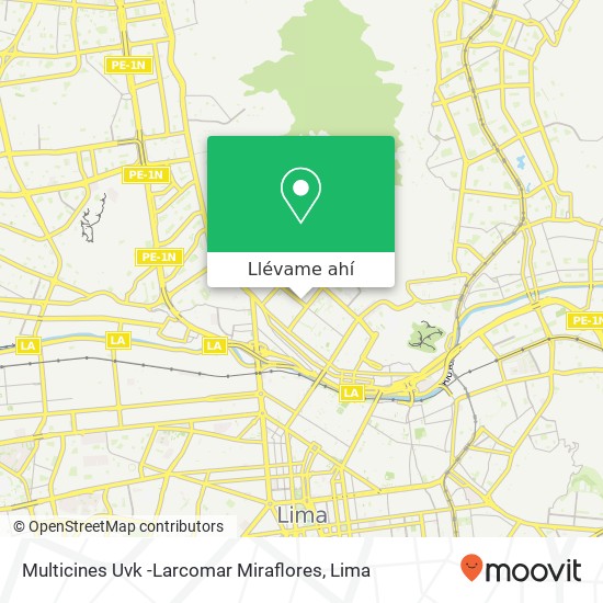 Mapa de Multicines Uvk -Larcomar Miraflores