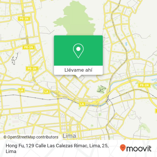Mapa de Hong Fu, 129 Calle Las Calezas Rimac, Lima, 25