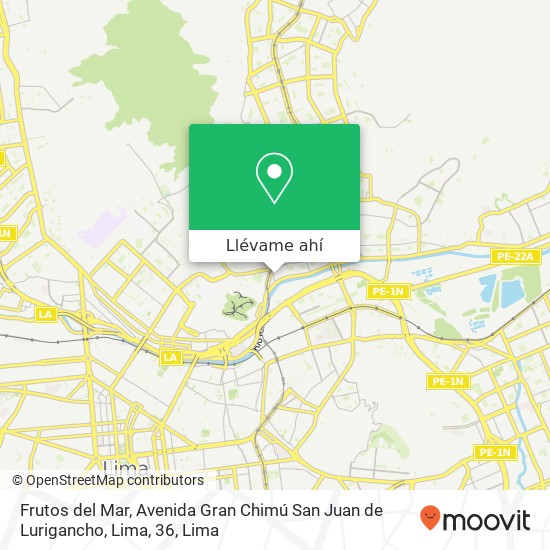 Mapa de Frutos del Mar, Avenida Gran Chimú San Juan de Lurigancho, Lima, 36