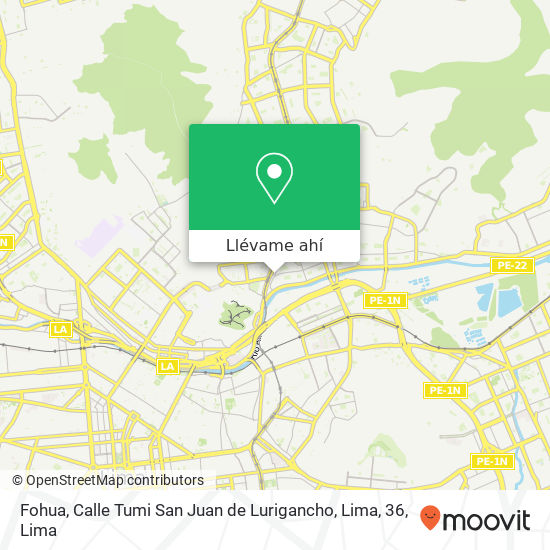 Mapa de Fohua, Calle Tumi San Juan de Lurigancho, Lima, 36