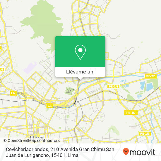 Mapa de Cevicheriaorlandos, 210 Avenida Gran Chimú San Juan de Lurigancho, 15401
