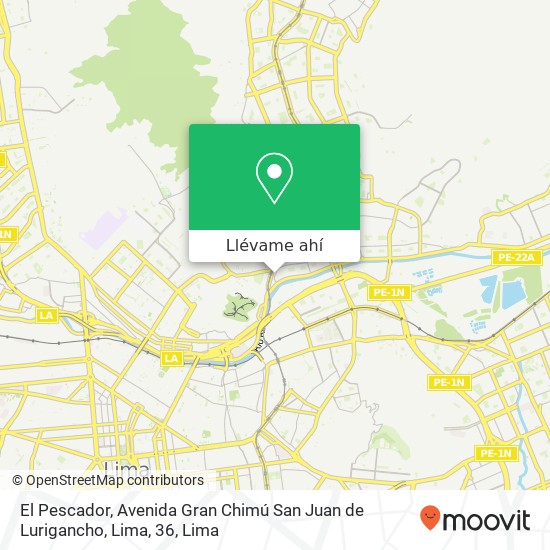 Mapa de El Pescador, Avenida Gran Chimú San Juan de Lurigancho, Lima, 36