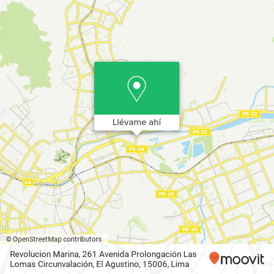 Mapa de Revolucion Marina, 261 Avenida Prolongación Las Lomas Circunvalación, El Agustino, 15006