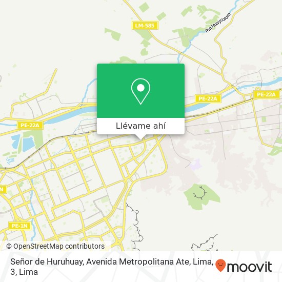 Mapa de Señor de Huruhuay, Avenida Metropolitana Ate, Lima, 3