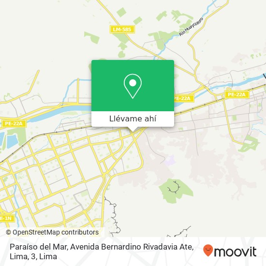 Mapa de Paraíso del Mar, Avenida Bernardino Rivadavia Ate, Lima, 3