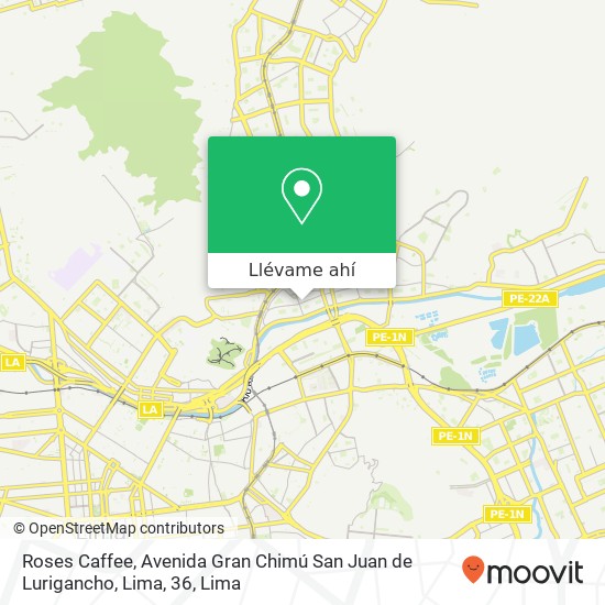 Mapa de Roses Caffee, Avenida Gran Chimú San Juan de Lurigancho, Lima, 36
