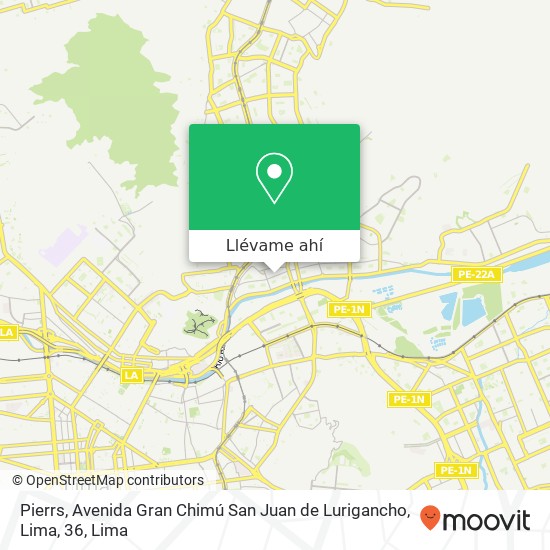 Mapa de Pierrs, Avenida Gran Chimú San Juan de Lurigancho, Lima, 36