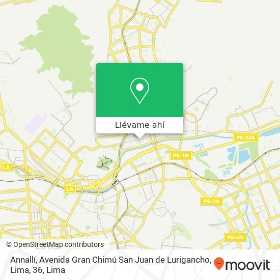 Mapa de Annallí, Avenida Gran Chimú San Juan de Lurigancho, Lima, 36
