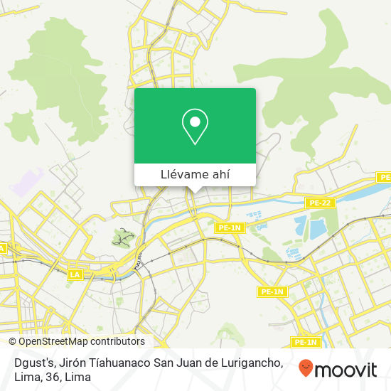 Mapa de Dgust's, Jirón Tíahuanaco San Juan de Lurigancho, Lima, 36