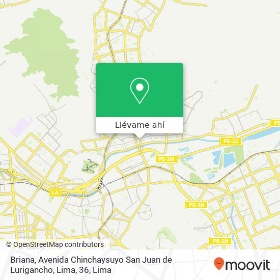 Mapa de Briana, Avenida Chinchaysuyo San Juan de Lurigancho, Lima, 36
