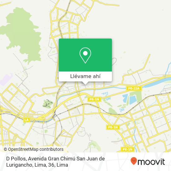 Mapa de D Pollos, Avenida Gran Chimú San Juan de Lurigancho, Lima, 36