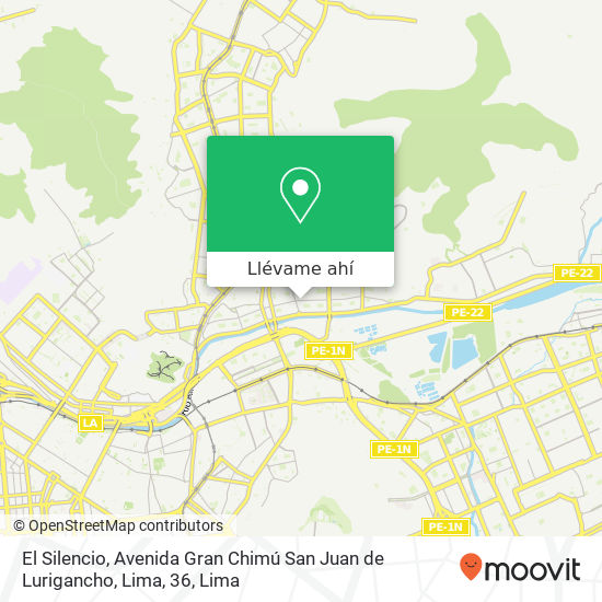 Mapa de El Silencio, Avenida Gran Chimú San Juan de Lurigancho, Lima, 36