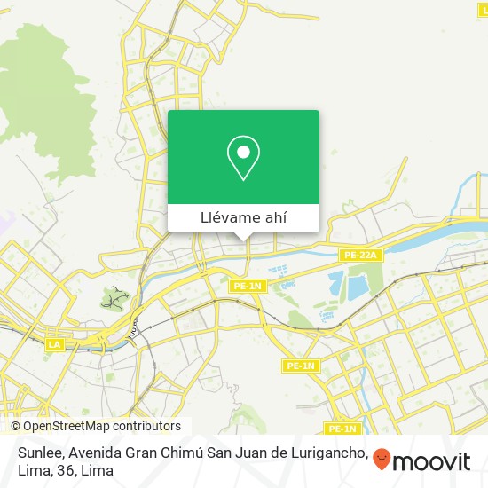 Mapa de Sunlee, Avenida Gran Chimú San Juan de Lurigancho, Lima, 36
