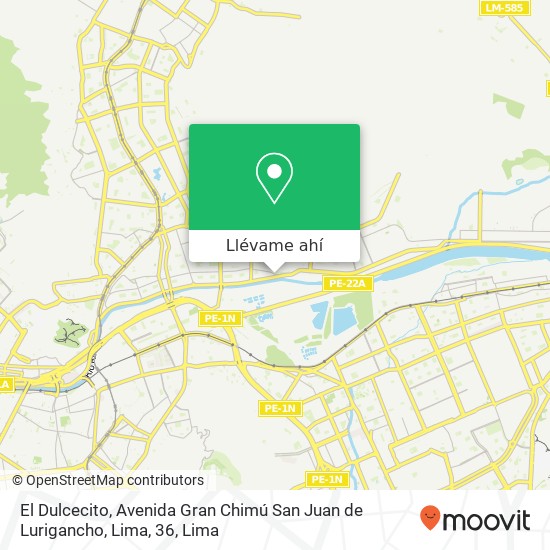 Mapa de El Dulcecito, Avenida Gran Chimú San Juan de Lurigancho, Lima, 36