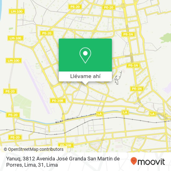 Mapa de Yanuq, 3812 Avenida José Granda San Martín de Porres, Lima, 31