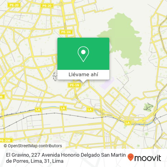 Mapa de El Gravino, 227 Avenida Honorio Delgado San Martín de Porres, Lima, 31