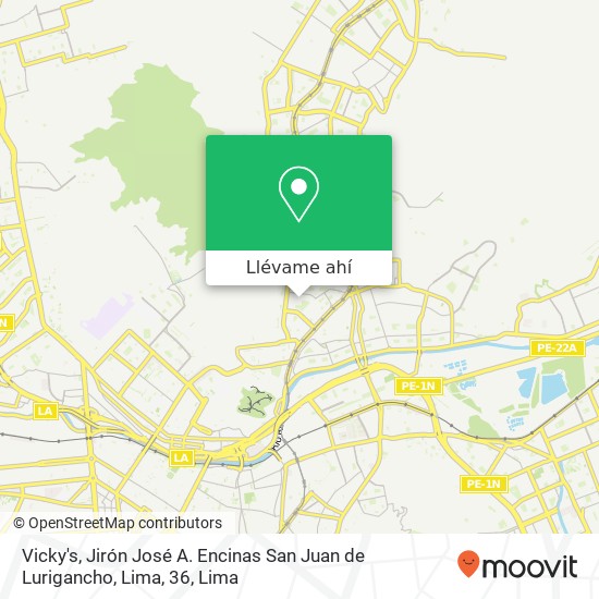 Mapa de Vicky's, Jirón José A. Encinas San Juan de Lurigancho, Lima, 36
