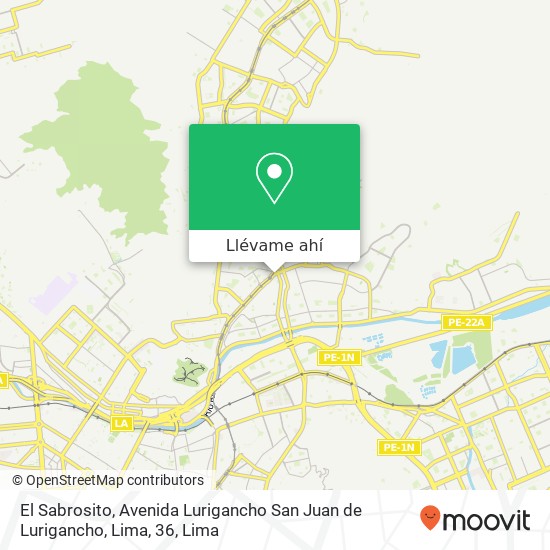 Mapa de El Sabrosito, Avenida Lurigancho San Juan de Lurigancho, Lima, 36