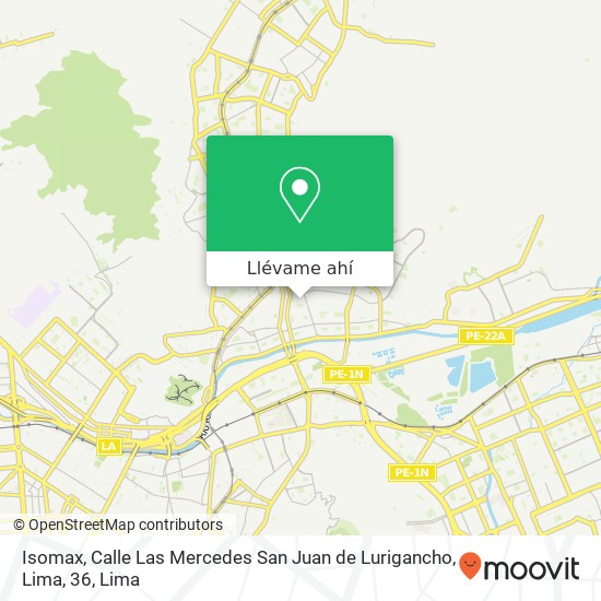 Mapa de Isomax, Calle Las Mercedes San Juan de Lurigancho, Lima, 36