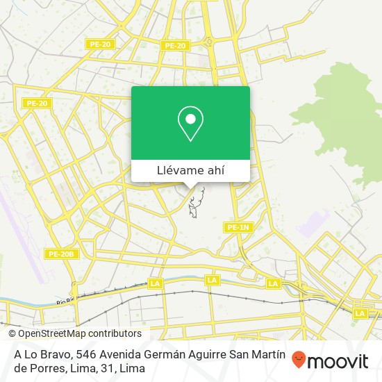 Mapa de A Lo Bravo, 546 Avenida Germán Aguirre San Martín de Porres, Lima, 31