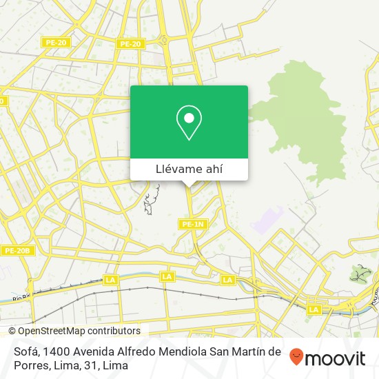 Mapa de Sofá, 1400 Avenida Alfredo Mendiola San Martín de Porres, Lima, 31